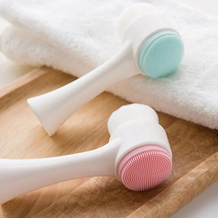 Escova Massagem Facial Limpeza Esfoliação Suave 2 em 1 Cor:Rosa - Imagem 5