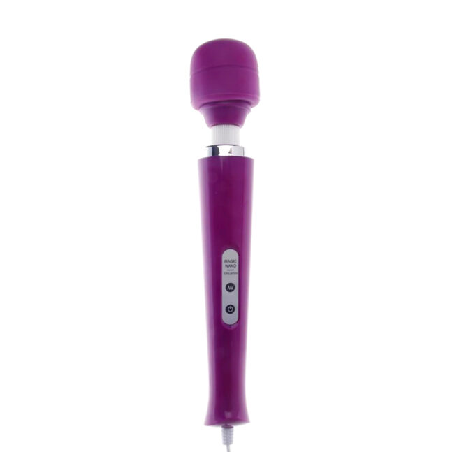 Vibrador Silencioso Varinha Mágica Silicone Texturizado Tomada Cor:Roxo