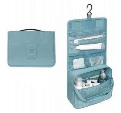 Necessaire Em Nylon Organizadora Higiene Para Viagem Cor:Azul Piscina
