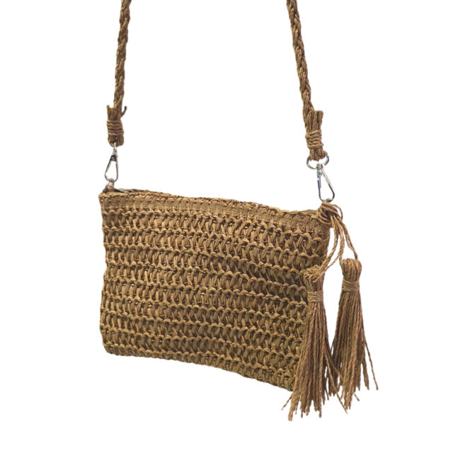Bolsa Artesanal Lateral Transversal Casual Praia Festa Cor:Marrom