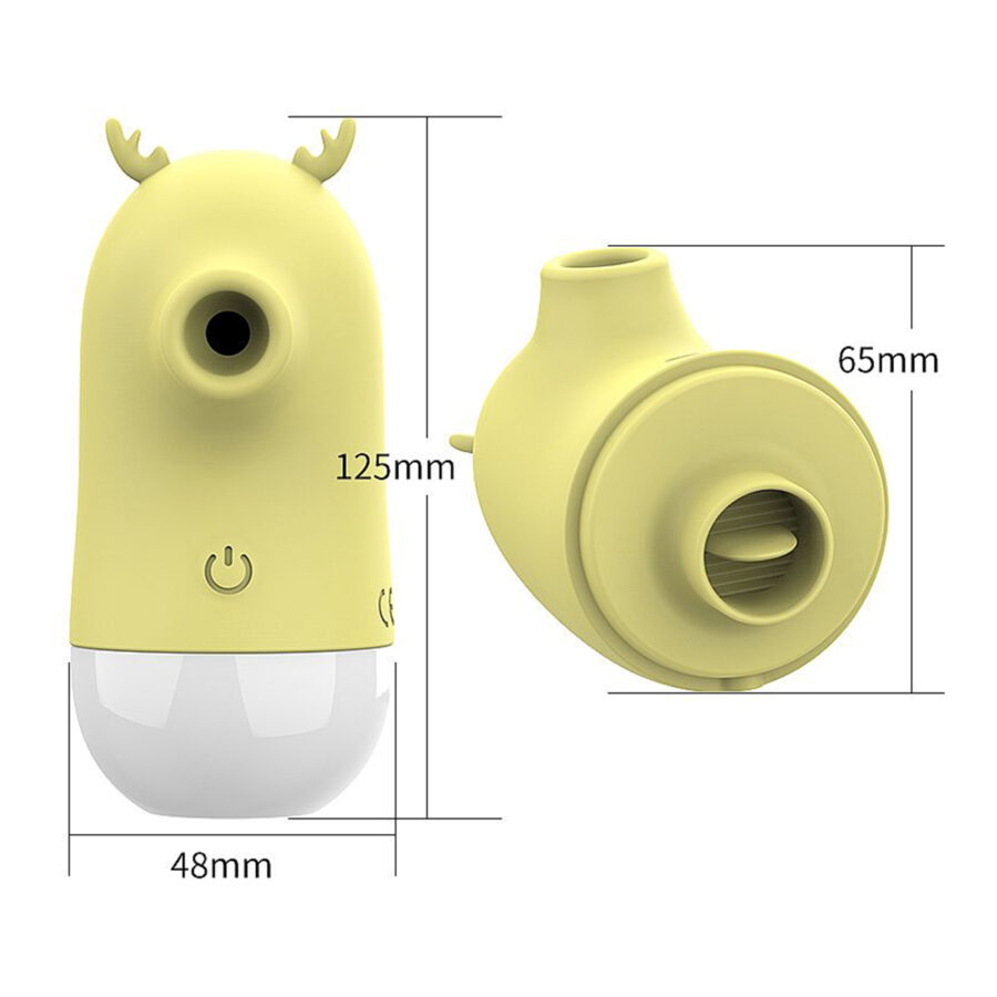 Vibrador Pulsação Língua 2 em 1 Alce Recarregável USB Cor:Amarelo - Imagem 6