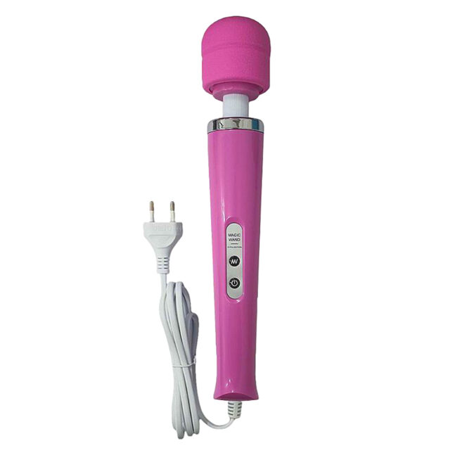 Vibrador Silencioso Varinha Mágica Silicone Texturizado Tomada Cor:Rosa