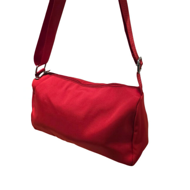 Bolsa Lateral Alça Grossa Transversal Lisa Casual Festa Cor:Vermelho