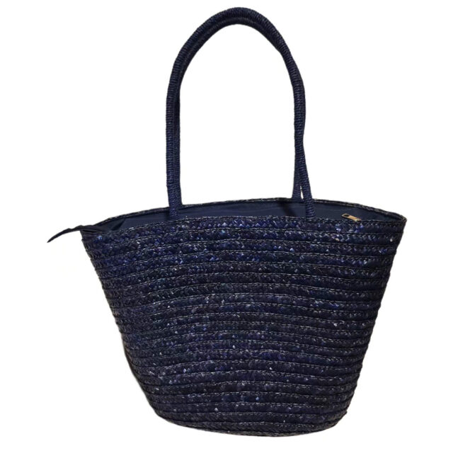 Bolsa Grande Cesta Artesanal Ombro Praia Piscina Grande Cor:Azul Escuro