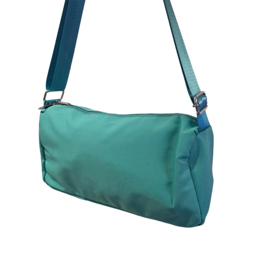 Bolsa Lateral Alça Grossa Transversal Lisa Casual Festa Cor:Azul