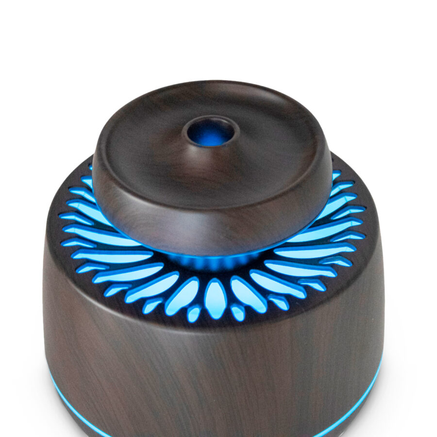 Aromatizador e Umidificador de Ambientes Com 7 Tipos De Luzes De Led 400ML Cor:Mogno - Imagem 4