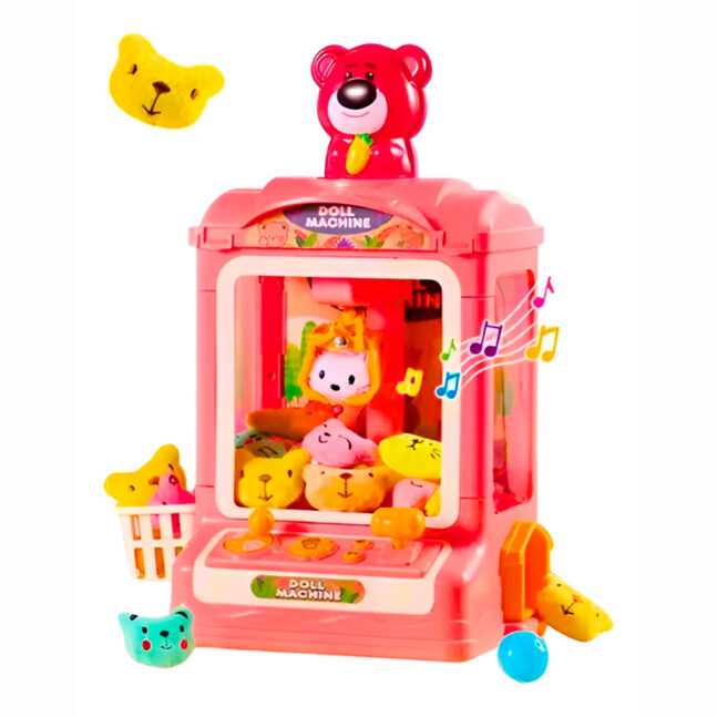 Mini Máquina de Ursinhos Pelúcia Jogo Garra Arcade Cor:Pink