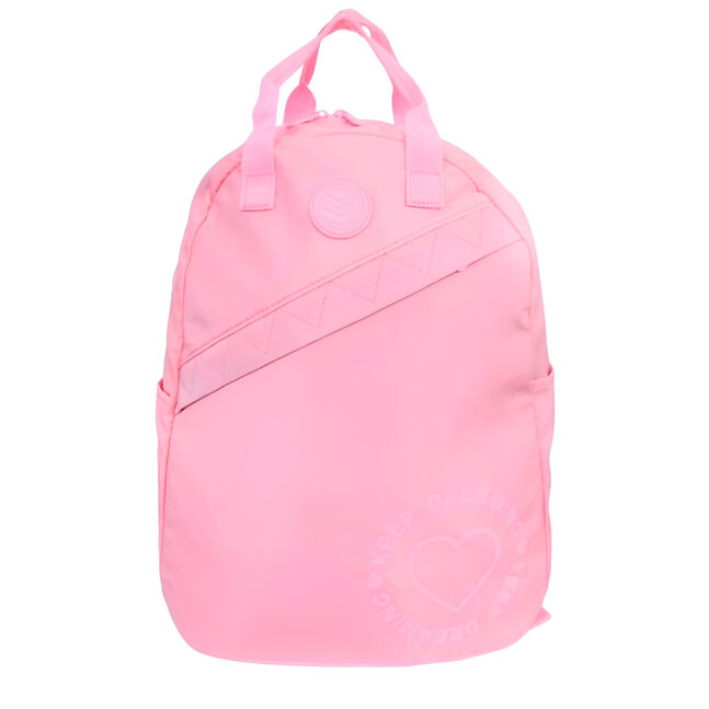 Mochila Escolar Juvenil de Costas Coloridas Escola Passeio Cor:Rosa