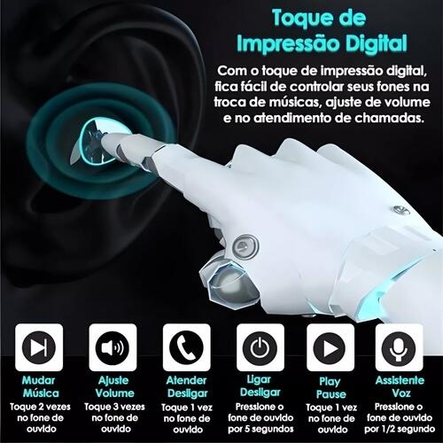 Fone De Ouvido Bluetooth Tws Com Power Bank