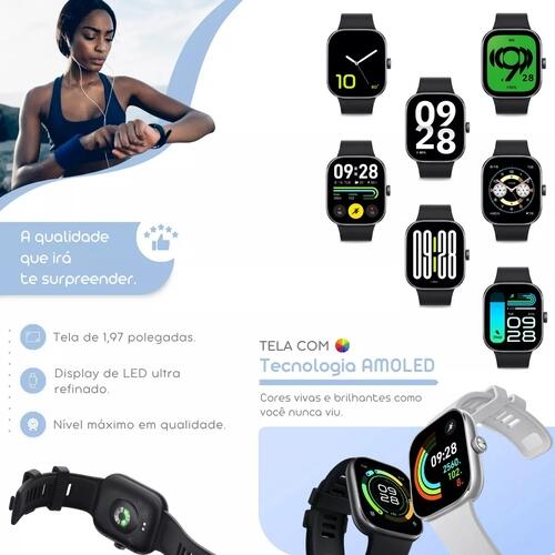 Smartwatch Xiaomi Redmi Watch 4 Amoled Gps A Prova Dagua - Prata