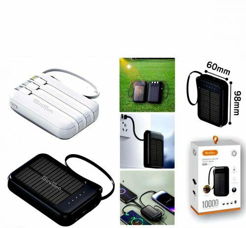 Carregador Portátil Power Bank Energia Solar 10.000Mah