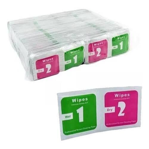 Kit Limpeza Celular Película Flanela Seca E Úmida (400/500Un)