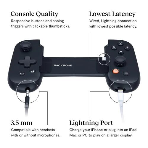 Backbone One Xbox Standard Para Jogar No Iphone - Preto